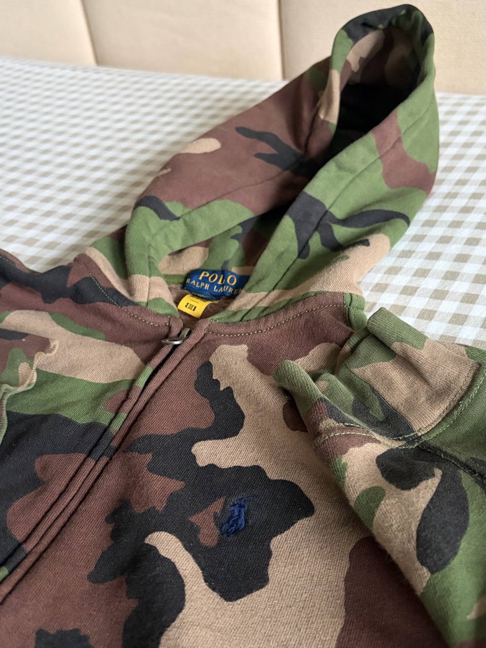 Polo Ralph Lauren Youth M 10-12 Camo Full Zip Hoodie Jacket Fleece Lined Y2K